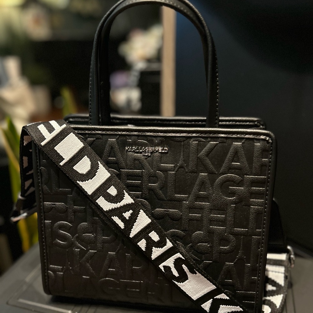 KARL LAGERFELD BLACK SATCHEL MAYBELLE BAG